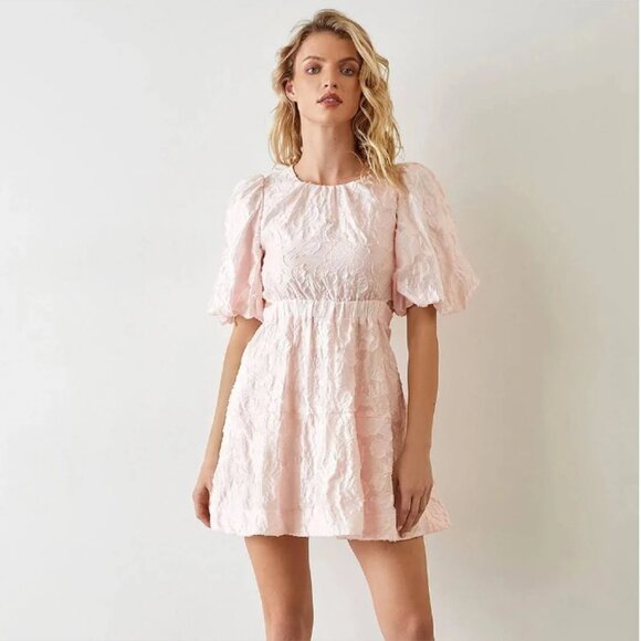 J.ING Cutout Pink Lace Mini Dress - Picture 2 of 6